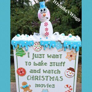 Christmas Snowman sign, Christmas Decor, Fake Bake, Snowman Decor, Kitchen Decor